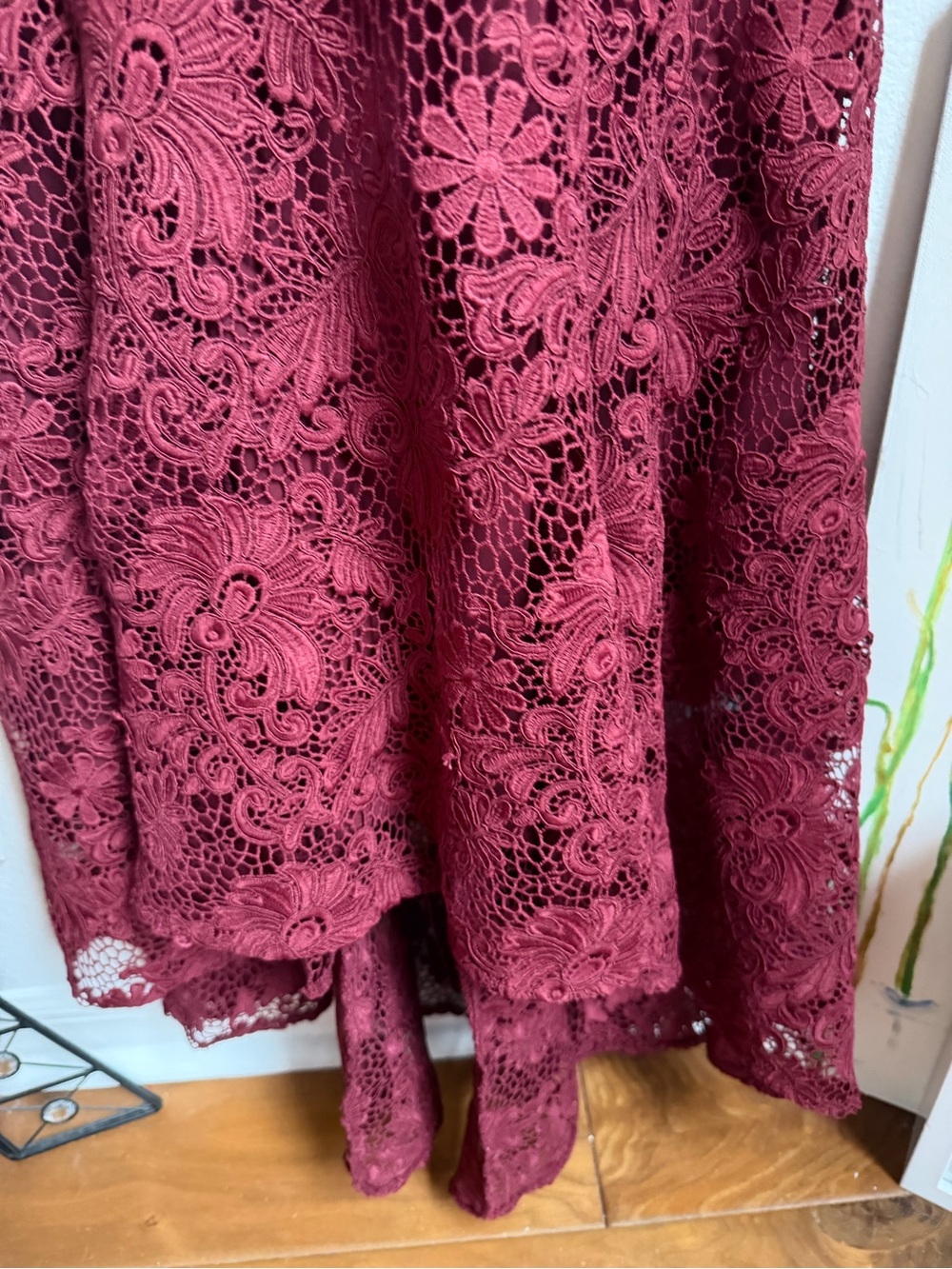 NWT Muse by Marchesa Cypress Corded Lace Floral Applique Sweetheart Maxi Dress - Picture 10 of 15